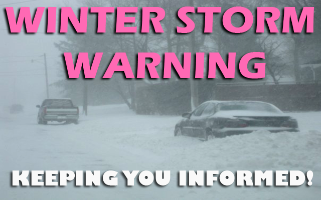 A WINTER STORM WARNING is in effect from Late Sunday night through Monday afternoon