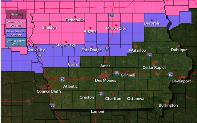 A WINTER STORM WARNING and a WINTER WEATHER ADVISORY is in effect Friday into Saturday.