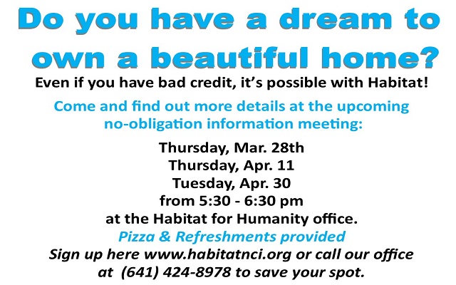Habitat Homeownership Information Meetings 🏡